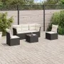 Set aus 6-teiligen Gartensofas und Kissen Kunstrattan schwarz von , Gartensets - Ref: Foro24-3249195, Preis: 345,20 €, Rabatt: %