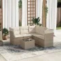 Garden sofa set with 6-piece synthetic rattan beige cushions by , Garden sets - Ref: Foro24-3249467, Price: 473,63 €, Discoun...