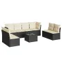 Set aus 8-teiligen Gartensofas und Kissen Kunstrattan schwarz von , Gartensets - Ref: Foro24-3249295, Preis: 496,71 €, Rabatt: %