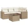 Garden sofa set with cushions 5 pieces beige synthetic rattan by , Modular outdoor sofas - Ref: Foro24-3251255, Price: 422,81...