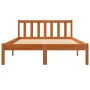 Solid wax brown pine wood bed frame 140x200 cm by , Beds and slatted bases - Ref: Foro24-844809, Price: 92,01 €, Discount: %