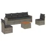 Set de sofás de jardín 7 piezas con cojines ratán PE gris de , Conjuntos de jardín - Ref: Foro24-3224072, Precio: 443,42 €, D...