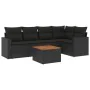 6-piece garden sofa set and black synthetic rattan cushions by , Garden sets - Ref: Foro24-3224109, Price: 366,09 €, Discount: %