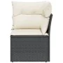 Garden corner sofa with black synthetic rattan cushions by , Outdoor sofas - Ref: Foro24-365997, Price: 87,25 €, Discount: %