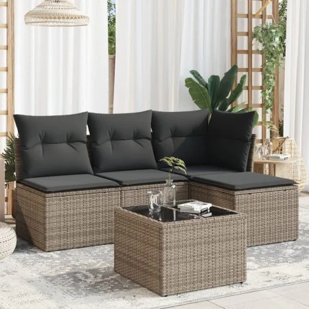 Set Gartensofas mit Kissen 5 Stück synthetisches Rattangrau von , Gartensets - Ref: Foro24-3217510, Preis: 290,71 €, Rabatt: %