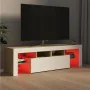 TV-Schrank mit LED-Leuchten in Weiß und Sonoma-Eiche 140 x 36,5 x 40 cm von , TV-Möbel - Ref: Foro24-804369, Preis: 126,60 €,...