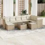 Gartensofa-Set mit beigen Kissen, 10-teilig, synthetisches Rattan von , Gartensets - Ref: Foro24-3250417, Preis: 834,86 €, Ra...