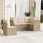 Gartensofa-Set mit Kissen, 5-teilig, beiges synthetisches Rattan von , Gartensets - Ref: Foro24-3249477, Preis: 410,83 €, Rab...