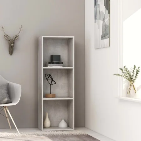 3-tier concrete gray plywood shelf 40x30x114cm by , Bookcases and shelves - Ref: Foro24-800940, Price: 71,22 €, Discount: %