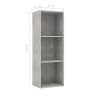 3-tier concrete gray plywood shelf 40x30x114cm by , Bookcases and shelves - Ref: Foro24-800940, Price: 71,22 €, Discount: %