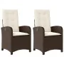 Garden recliners with brown cushions 2 pcs PE rattan by , Garden chairs - Ref: Foro24-365170, Price: 264,72 €, Discount: %