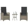 Garden chairs and table with cushions 3 pieces gray PE rattan by , Garden sets - Ref: Foro24-365179, Price: 316,75 €, Discoun...