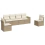 Gartensofa-Set mit Kissen, 6-teilig, beiges synthetisches Rattan von , Modulare Sofas für den Außenbereich - Ref: Foro24-3251...