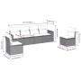 Gartensofa-Set mit Kissen, 6-teilig, beiges synthetisches Rattan von , Modulare Sofas für den Außenbereich - Ref: Foro24-3251...