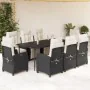 9-piece garden dining set and black synthetic rattan cushions by , Garden sets - Ref: Foro24-3212952, Price: 1,00 €, Discount: %