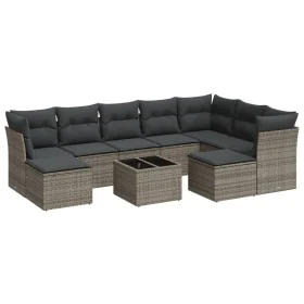 10-piece garden sofa set with gray synthetic rattan cushions by , Garden sets - Ref: Foro24-3250419, Price: 624,48 €, Discoun...