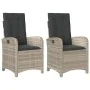 Sillones reclinables de jardín con cojines gris 2 uds ratán PE de , Sillas de jardín - Ref: Foro24-365174, Precio: 256,37 €, ...