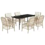 7-piece garden dining set with beige synthetic rattan cushions by , Garden sets - Ref: Foro24-3212142, Price: 957,74 €, Disco...