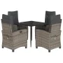 5-piece garden dining set with gray synthetic rattan cushions by , Garden sets - Ref: Foro24-3212783, Price: 686,45 €, Discou...