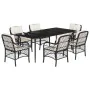 7-piece garden dining set and black synthetic rattan cushions by , Garden sets - Ref: Foro24-3212087, Price: 837,13 €, Discou...