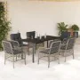 Garden dining set 7 pieces and light gray synthetic rattan cushions by , Garden sets - Ref: Foro24-3212177, Price: 731,65 €, ...