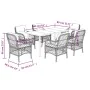 Garden dining set 7 pieces and light gray synthetic rattan cushions by , Garden sets - Ref: Foro24-3212177, Price: 731,65 €, ...