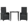 Table and chairs with cushions 3 pieces black synthetic rattan by , Garden sets - Ref: Foro24-3212535, Price: 352,53 €, Disco...