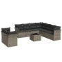 10-piece garden sofa set with gray synthetic rattan cushions by , Garden sets - Ref: Foro24-3249689, Price: 663,31 €, Discoun...