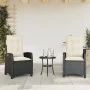 Reclining garden armchairs with 2 black synthetic rattan cushions by , Garden chairs - Ref: Foro24-365216, Price: 236,02 €, D...