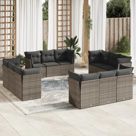 Garden sofa set 12 pieces with gray synthetic rattan cushions by , Garden sets - Ref: Foro24-3249169, Price: 856,05 €, Discou...