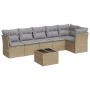 Set aus 7-teiligen Gartensofas und Kissen, synthetisches Rattan, beige von , Gartensets - Ref: Foro24-3249508, Preis: 461,00 ...