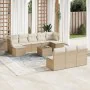 Set von 11-teiligen Gartensofas mit beigen Kissen aus synthetischem Rattan von , Gartensets - Ref: Foro24-3250137, Preis: 713...