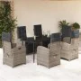 Garden dining set 7 pieces and gray synthetic rattan cushions by , Garden sets - Ref: Foro24-3212560, Price: 1,00 €, Discount: %