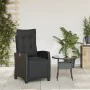 Garden reclining chair with black PE rattan footrest by , Garden chairs - Ref: Foro24-365233, Price: 162,95 €, Discount: %