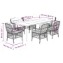 Garden dining set 7 pieces and gray synthetic rattan cushions by , Garden sets - Ref: Foro24-3212136, Price: 829,00 €, Discou...