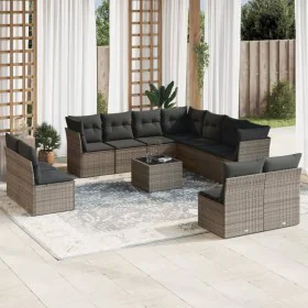 12-teiliges Gartensofa-Set mit grauen synthetischen Rattankissen von , Gartensets - Ref: Foro24-3249669, Preis: 768,92 €, Rab...