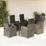 Garden dining set 7 pieces and gray synthetic rattan cushions by , Garden sets - Ref: Foro24-3212367, Price: 1,00 €, Discount: %