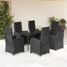 7-piece garden dining set and black synthetic rattan cushions by , Garden sets - Ref: Foro24-3212316, Price: 958,27 €, Discou...