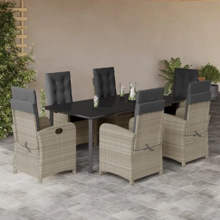 Garden dining set 7 pieces and light gray synthetic rattan cushions by , Garden sets - Ref: Foro24-3212427, Price: 1,00 €, Di...