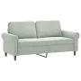 2-Sitzer-Sofa aus hellgrauem Samt, 140 cm von , Sofas - Ref: Foro24-359529, Preis: 261,58 €, Rabatt: %