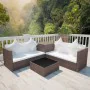 4-teiliges Gartenmöbel-Set und braune synthetische Rattankissen von , Gartensets - Ref: Foro24-42988, Preis: 561,63 €, Rabatt: %