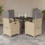 5-piece garden dining set with beige synthetic rattan cushions by , Garden sets - Ref: Foro24-3212391, Price: 630,35 €, Disco...