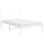 Metal bed frame with white headboard 100x190 cm by , Beds and slatted bases - Ref: Foro24-355604, Price: 55,58 €, Discount: %