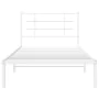 Metal bed frame with white headboard 100x190 cm by , Beds and slatted bases - Ref: Foro24-355604, Price: 55,58 €, Discount: %