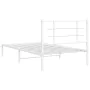 Metal bed frame with white headboard 100x190 cm by , Beds and slatted bases - Ref: Foro24-355604, Price: 55,58 €, Discount: %