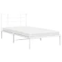 Metal bed frame with white headboard 100x200 cm by , Beds and slatted bases - Ref: Foro24-355605, Price: 59,59 €, Discount: %