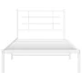 Metal bed frame with white headboard 100x200 cm by , Beds and slatted bases - Ref: Foro24-355605, Price: 59,59 €, Discount: %