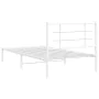 Metal bed frame with white headboard 100x200 cm by , Beds and slatted bases - Ref: Foro24-355605, Price: 59,59 €, Discount: %