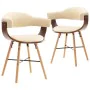 Dining chairs 2 pcs synthetic leather and cream curved wood by vidaXL, dining chairs - Ref: Foro24-283139, Price: 247,13 €, D...