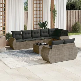 9-piece garden furniture set and gray synthetic rattan cushions by , Garden sets - Ref: Foro24-3253967, Price: 680,52 €, Disc...